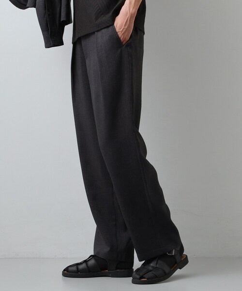 THE SHOP TK パンツ 「LINO FINE」リネンライク ワイドイージーパンツ