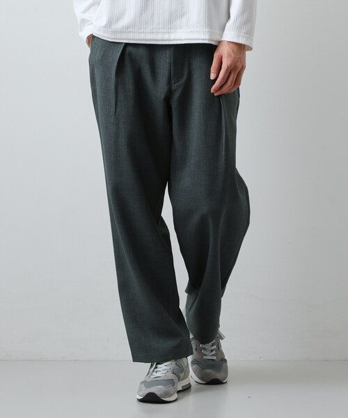 THE SHOP TK uvカット ワイドパンツ パンツ 「LINO FINE」リネンライク