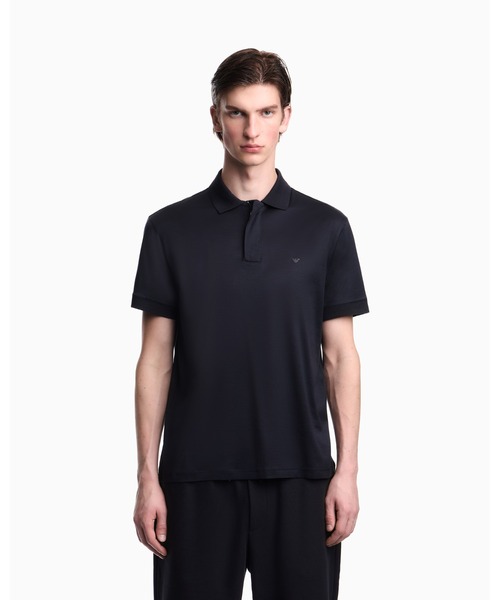 希少　美品　EMPORIO ARMANI 総柄　ブラック ポロシャツ XXL EMPORIO ARMANI ポロシャツ 「オンライン限定」「エンポリオ