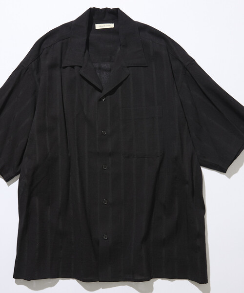 50s style シャドーストライプ　絣　オープンカラーシャツ　レーヨン FREAK'S STORE（フリークスストア） シャツ 半袖 限定展開 Relax Fit