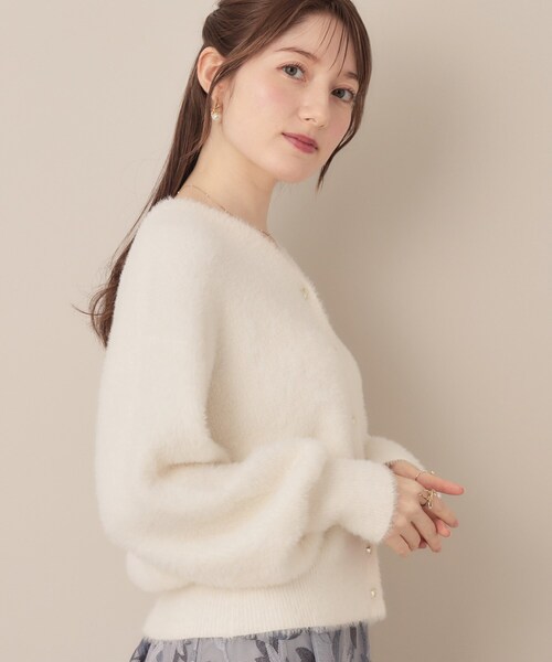 「couture brooch」 ニットカーディガン 36 ブラック レディース_画像7