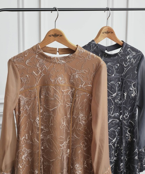 「RUIRUE BOUTIQUE」 長袖ワンピース L チャコール レディースの画像