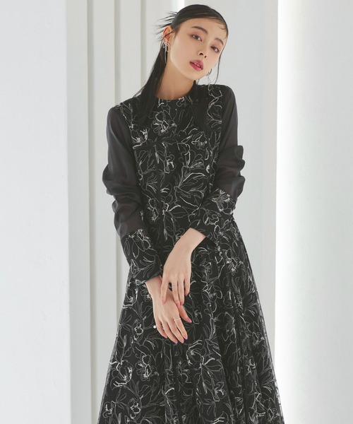 「RUIRUE BOUTIQUE」 長袖ワンピース L チャコール レディースの画像
