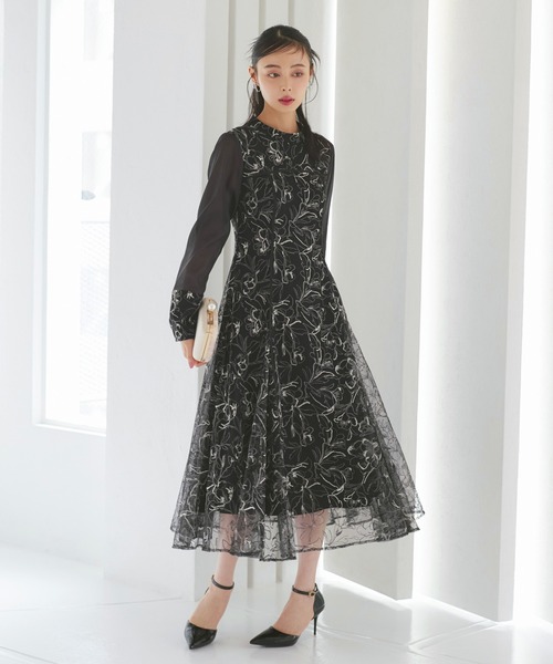「RUIRUE BOUTIQUE」 長袖ワンピース L チャコール レディースの画像