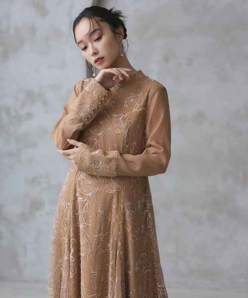 「RUIRUE BOUTIQUE」 長袖ワンピース L チャコール レディースの画像