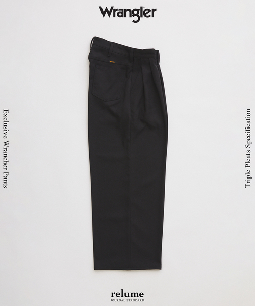 80s - Wrangler ラングラー　ランチャードレスパンツ　黒　USA製 Wrangler（ラングラー） スラックス 別注 3タック ランチャー ドレス