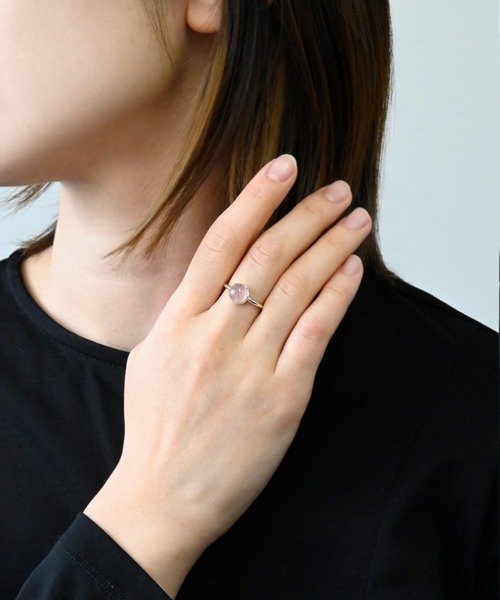 指輪 リング SV925 ストロベリークォーツ ぷっくりラウンド　シルバーリング レディース メンズの画像