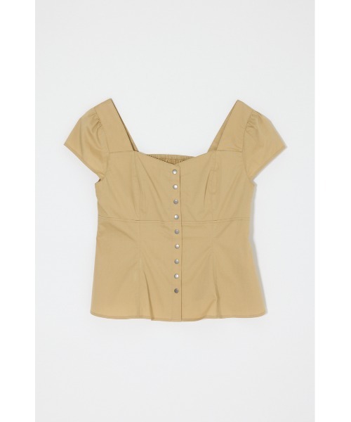MOUSSY（マウジー） ブラウス シャツ 半袖 BUTTON UP FITTED ブラウス