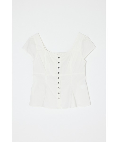 MOUSSY（マウジー） ブラウス シャツ 半袖 BUTTON UP FITTED ブラウス