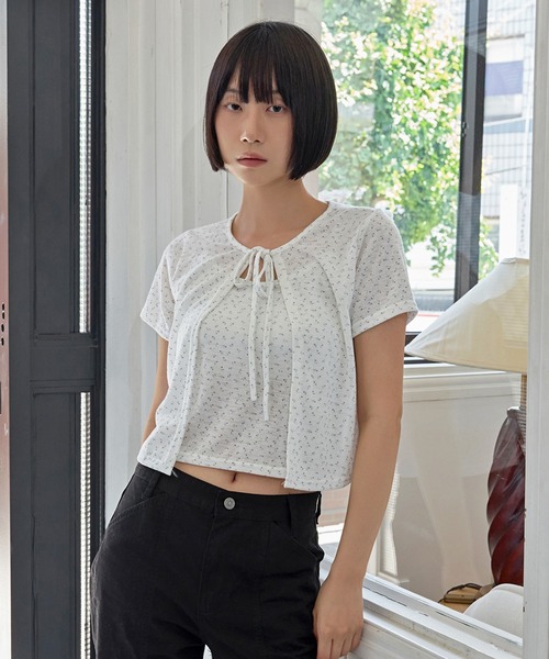 UNE MANSION（ユヌマンション） tシャツ 半袖 花柄シンプル 