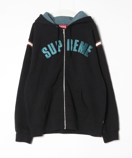 SUPREME パーカー　ジップ　XL Supreme（シュプリーム） ジップアップパーカー X-LARGE ブラック
