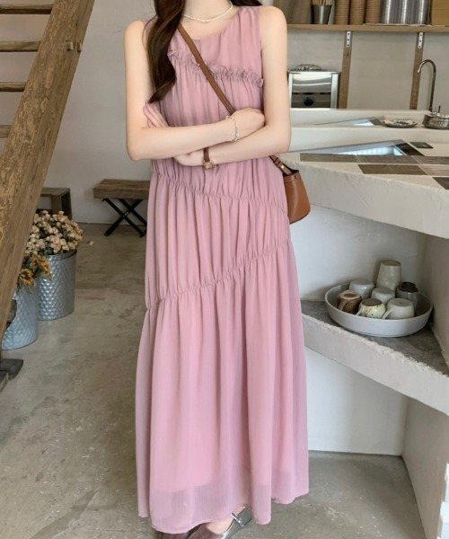 「FAVORITO」 ノースリーブワンピース F ベージュ レディース_画像4