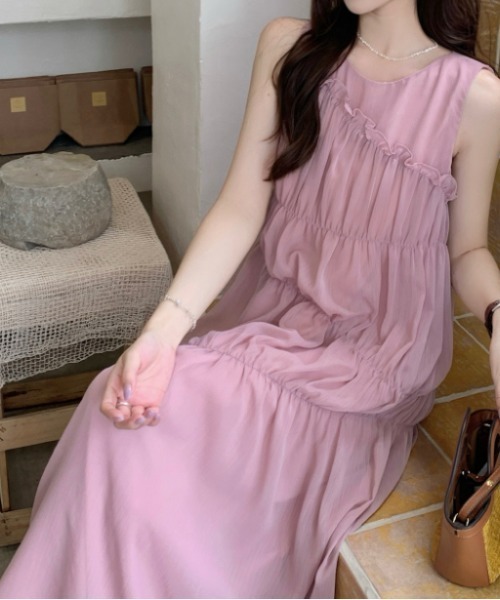「FAVORITO」 ノースリーブワンピース F ベージュ レディース_画像8