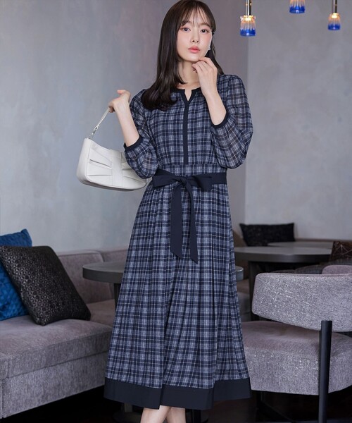 「Tiaclasse」 7分袖ワンピース XX-LARGE オフホワイト レディース_画像9