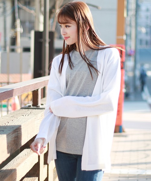 WESTSEA（ウエストシー） uvカット カーディガン WEB限定 麻タッチ