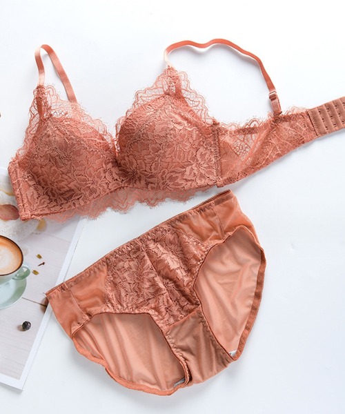 Lace Ladies ブラジャー ショーツセット ノンワイヤー