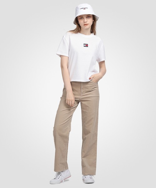 TOMMY JEANS tシャツ バッジロゴTシャツ レディース : ZOZOTOWN