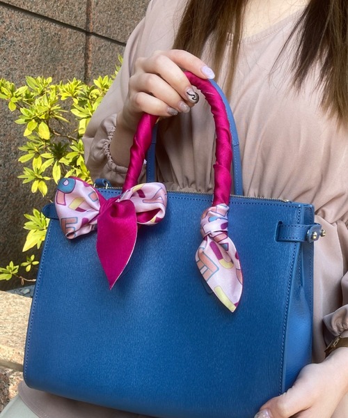 FURLA スカーフ バンダナ シルクリバーシブルナロースカーフ