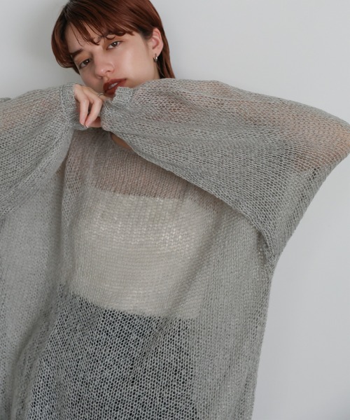 【MESDEMOISELLES】モヘア混 ローゲージ七分袖ニットセーター MESDEMOISELLES】モヘア混 ローゲージ七分袖ニットセーターの通販 by
