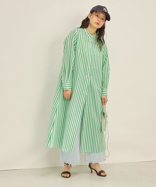 新品　IENA　イエナ　ストライプ　ワンピース　MANTECO IENA（イエナ）の「《予約》MANTECO スキッパーストライプシャツ