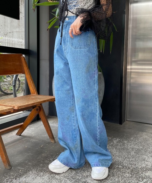 PEOPLESTYLE デニムパンツ　ジーンズ jeans denim wide DENIM JEANS – peoplesense