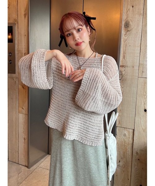 ブラウス シャツ テープヤーンローゲージトップ レディース jumelle ブラウス シャツ テープヤーンローゲージトップ
