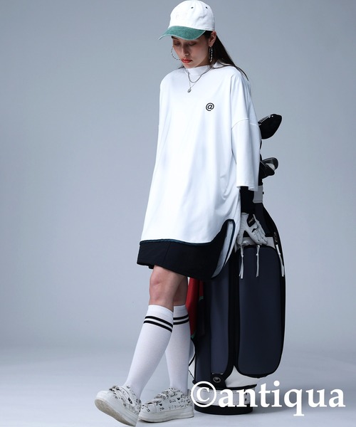 アンティカ GOLF STCH UVカットパイピングモックネックトップス ゴルフ 楽天市場】再入荷予定有!ANTIQUA GOLF×STCH 異素材トップス