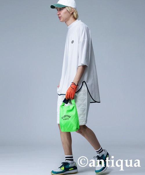 ANTIQUA GOLF STCH UVカットパイピングモックネックトップス STCH】UVカットパイピングモックネックトップス（Tシャツ