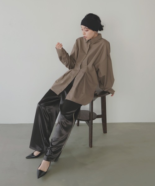 ブラウス シャツ ウエストタックシャツ レディース GLOBAL WORK ブラウス シャツ ウエストタックシャツ/587697