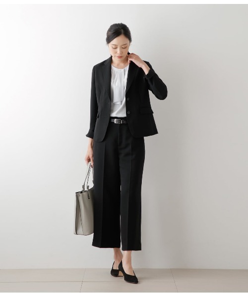 NEWYORKER ブラウス シャツ ソフトパウダークロス タックフリル