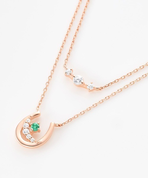4℃ ネックレス 「5月誕生石」シルバー 2本セット レディース