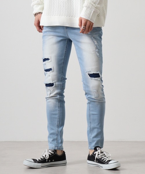 EVOLUTION（エボリューション） ジーンズ Repair 3D pique skinny