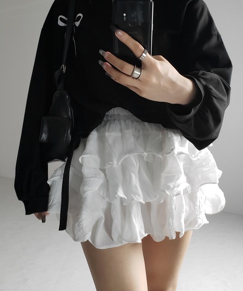 me+em select（ミームセレクト） スカート 「 インパン裏地付 」3段