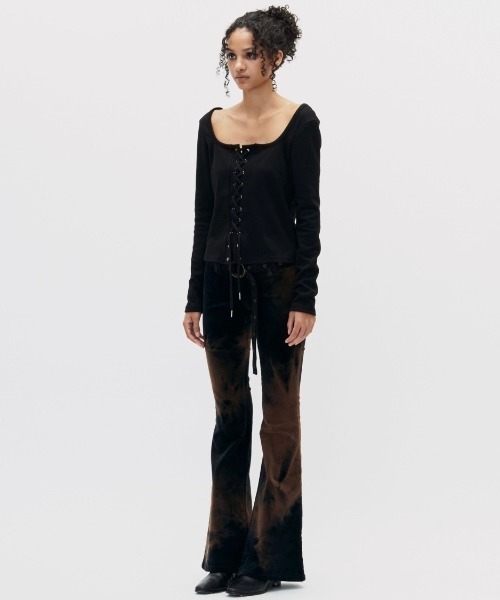 SETSETSET カーディガン 「SETSETSET」SQUARENECK LACEUP T