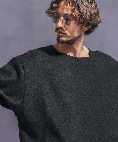 新品タグ付き✨アパルトモン　ボートネック T-sh コットンカットソー黒　日本製 Jih Nunc（ジーヌンク） tシャツ mlt4824- ボートネックルーズ