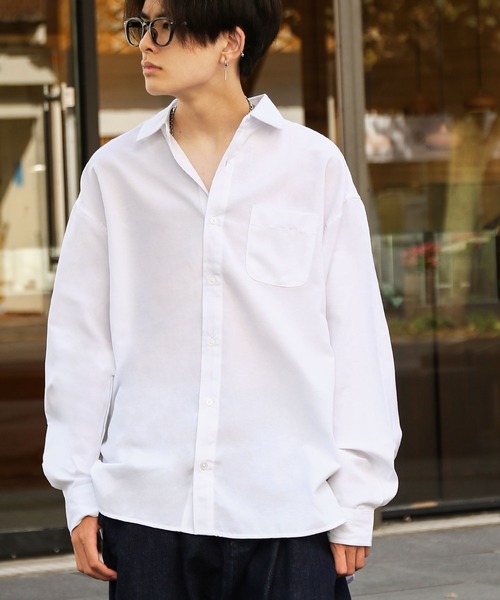 R.J.Bメンズ長袖シャツ ZIP FIVE（ジップ ファイブ） シャツ CVCオックス レギュラーカラー