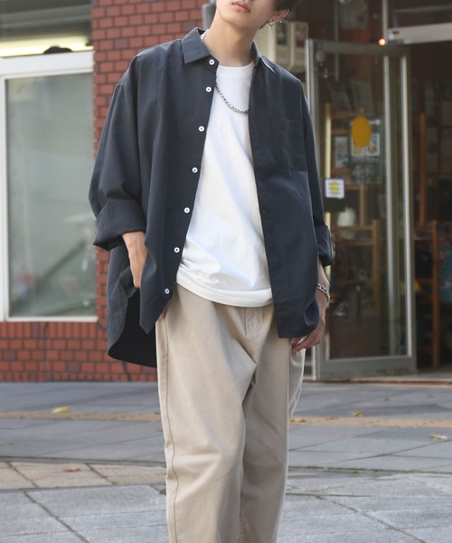 古着 ビンテージ 長袖 シャツ オーバーサイズ ポリシャツ ピンク パー子 今昔 ( KON-JAKU ) [ 和調今昔 ] アロハシャツ KJ-29223 ピンク