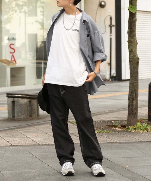 アイボリー 長袖シャツ ジッパー付き ZIP FIVE シャツ 「ZIP FIVE」 CVCオックス 長袖 バンドカラー