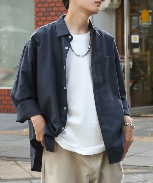 ブルーオーバーサイズシャツ ポケット付き ウォッシュドポケット オーバーシャツ - ブルー | ZARA Japan / 日本