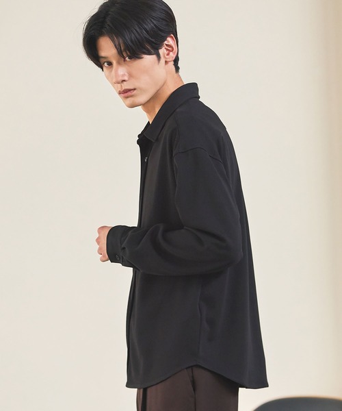 ESSENTIALS WARDROBE シャツ ミクロリブプリーツ長袖ボタン