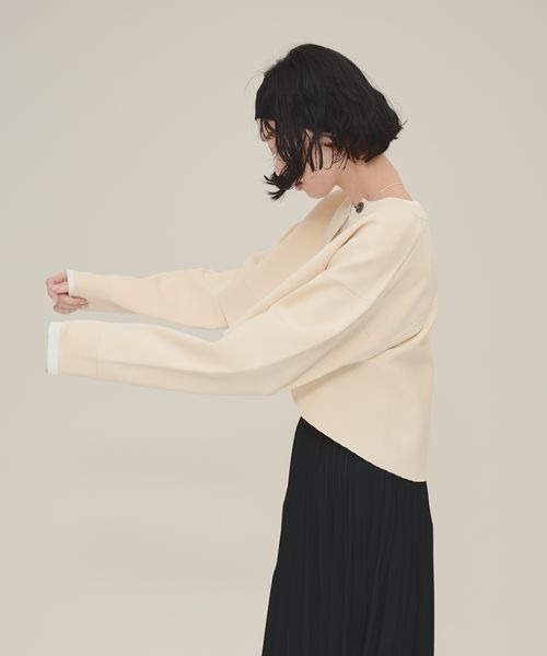 カーディガン 「eL」14G Flare silhouette Cardigan/146576
