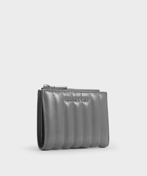 CHARLES & KEITH◆Donna パネルトップジップウォレット◆送料込 CHARLES ＆ KEITH 財布 Donna ドンナ クリンクルエフェクト
