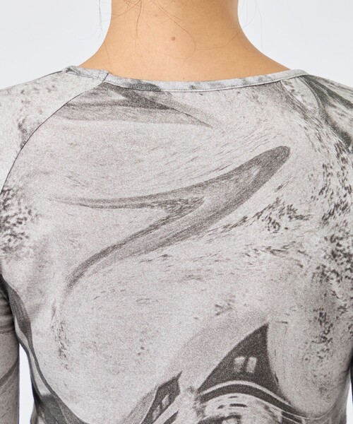 UNITED TOKYO tシャツ シャトープリントギャザートップス
