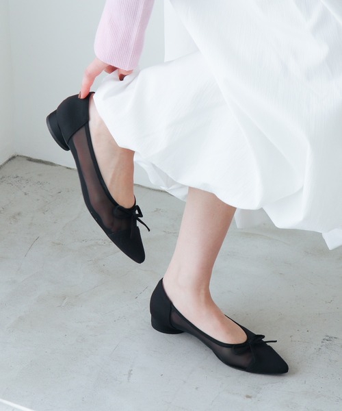 バレエシューズ パンプス 「軽量・柔らかい」チュールバレエパンプス IY5617の画像