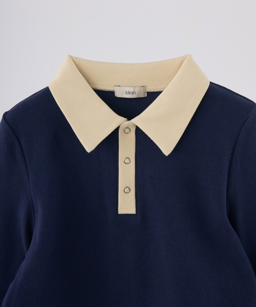 idem ボーダーフリルポロシャツ tシャツ 「 再入荷 / 新色追加 」border frill polo shirt／ボーダー
