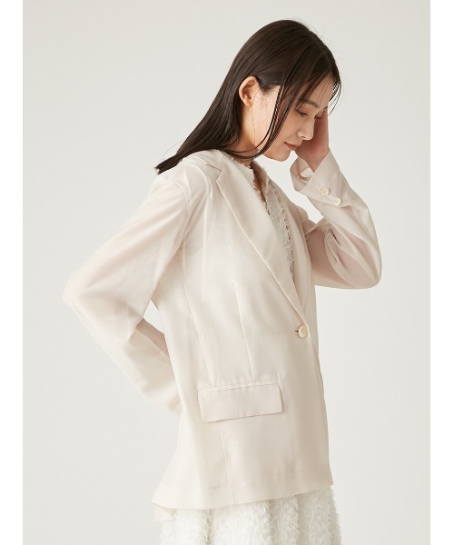 【美品】FRAY I.D ネイビー シアー ジャケット 0 FRAY I.D ジャケット テーラードジャケット セミシアー