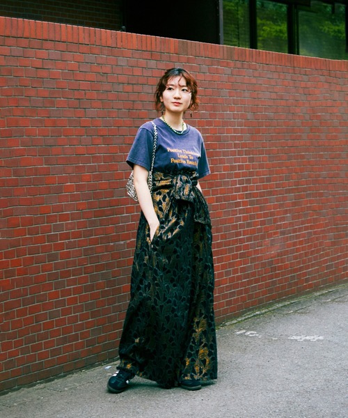 ROSE BUD◆REMAKELIKEPRINTSLEEVETOP/トップス/FREE/コットン/BLK/総柄 ROSE BUD(ローズバッド) / REMAKELIKEPRINTSLEEVETOP/トップス