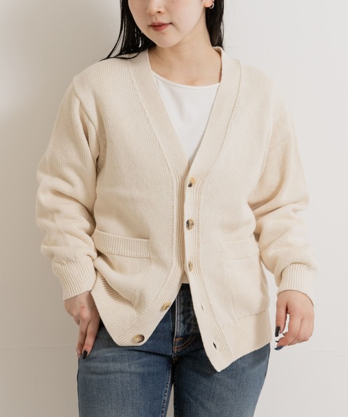 カーディガン 米富繊維　WASHI COTTON KNIT CARDIGAN レディース THE GOODLAND MARKET カーディガン 米富繊維 WASHI COTTON KNIT