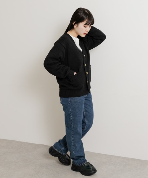 THE GOODLAND MARKET カーディガン 米富繊維 WASHI COTTON KNIT