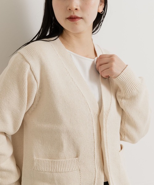 カーディガン 米富繊維　WASHI COTTON KNIT CARDIGAN レディース THE GOODLAND MARKET カーディガン 米富繊維 WASHI COTTON KNIT